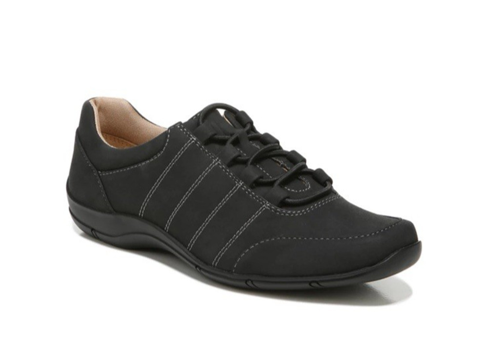 LifeStride Womens Slip-On Shoes Black Elastic Lace Walking Sneakers Driven 8.5 M